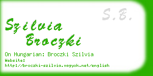 szilvia broczki business card